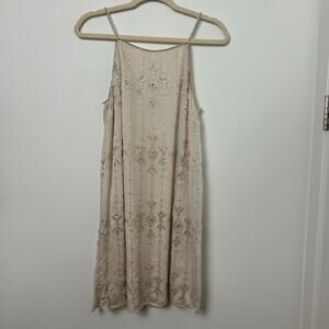 Aqua Beaded Champagne Mini Dress